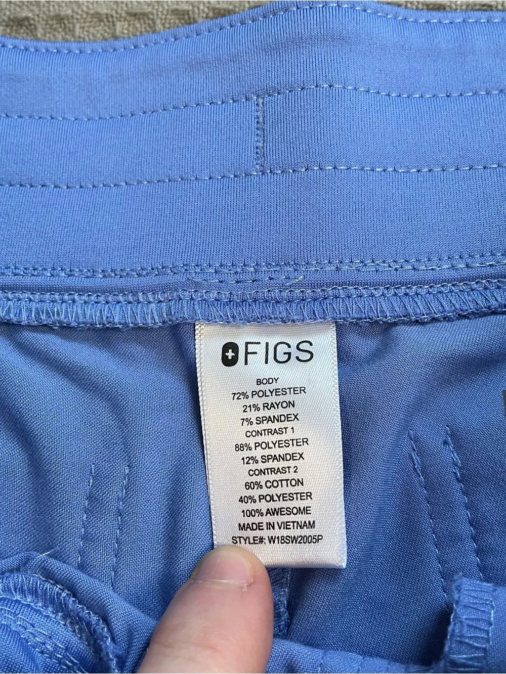 Figs Zamora Jogger Scrub Pants Small Petite SP Women’s Ceil Blue Stretch